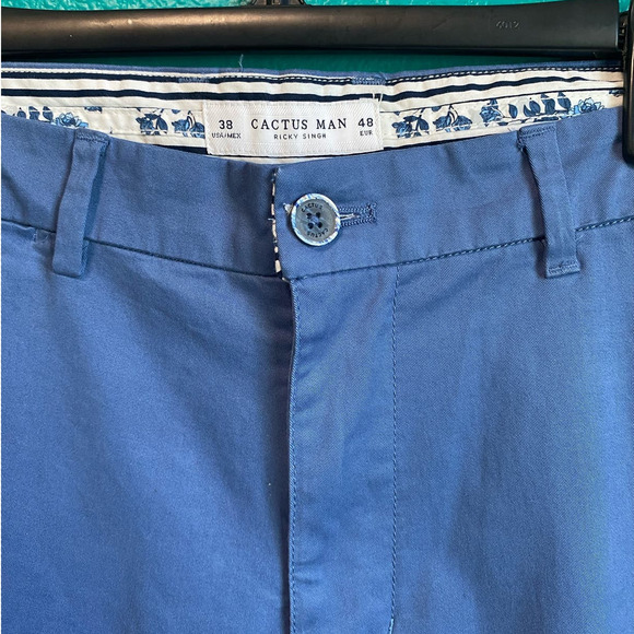Cactus Man Ricky Singh Blue Flat Front Men's Shorts SIze 38 - Picture 5 of 9